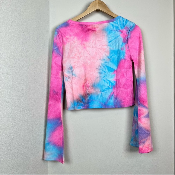 NEW Beach Riot Revolve Tie Dye 2 Piece Crop Top Flare Pants SMALL Lounge $220 - Picture 10 of 13